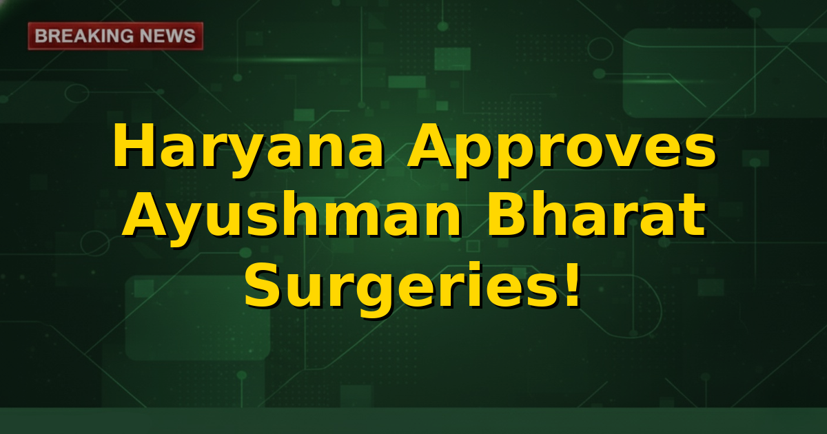 A graphic depicting a medical cross and the Ayushman Bharat logo, symbolizing enhanced healthcare access in Haryana.