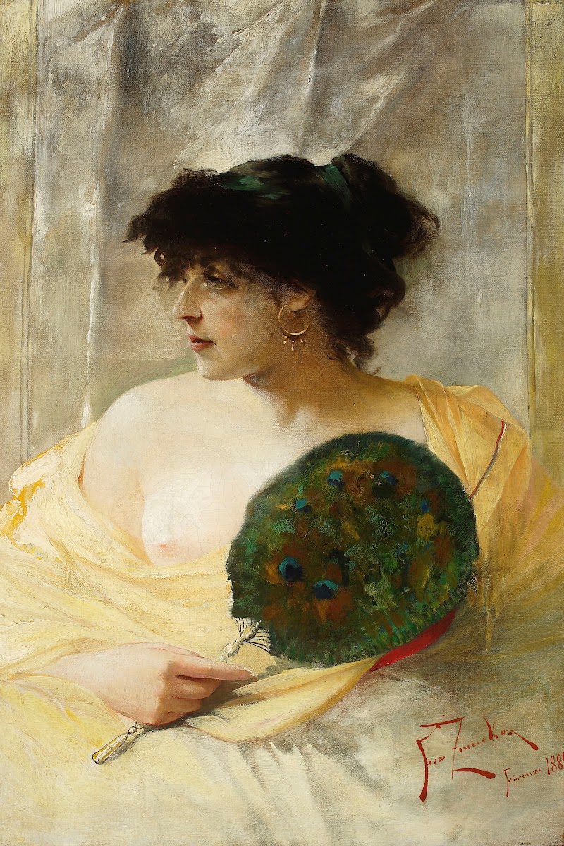 Portrait of a woman with a folded fan 1884