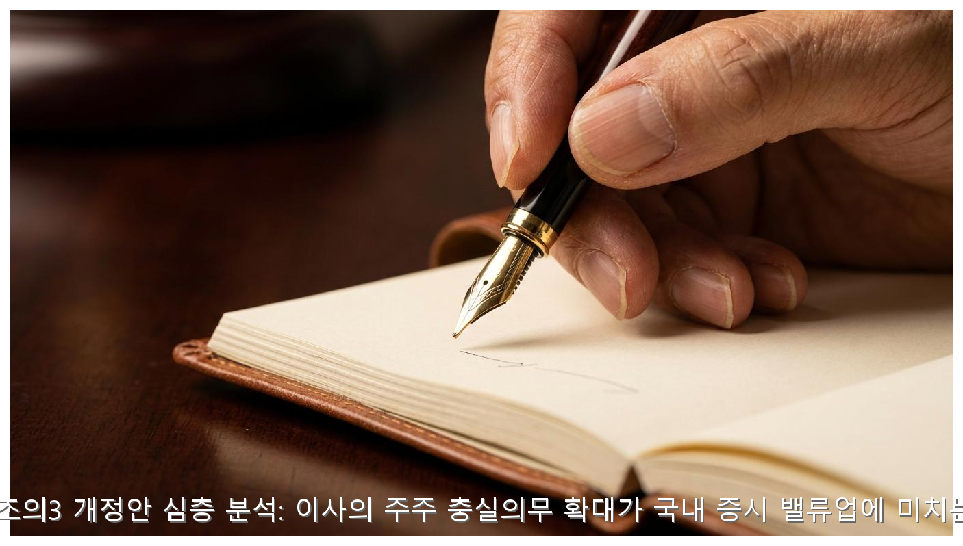 K-상법 제382조의3 개정안 심층 분석: 이사의 주주 충실의무 확대가 국내 증시 밸류업에 미치는 실질적 영향 핵심 안내 및 분석 인포그래픽 (2)