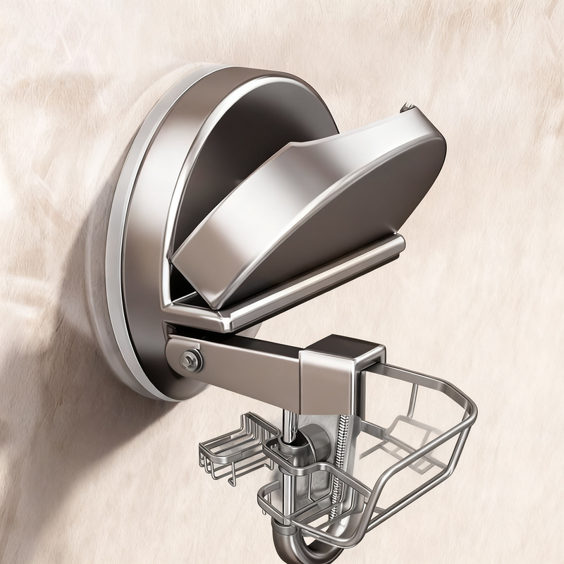 Shower shelf with suction cup or wall mounting
