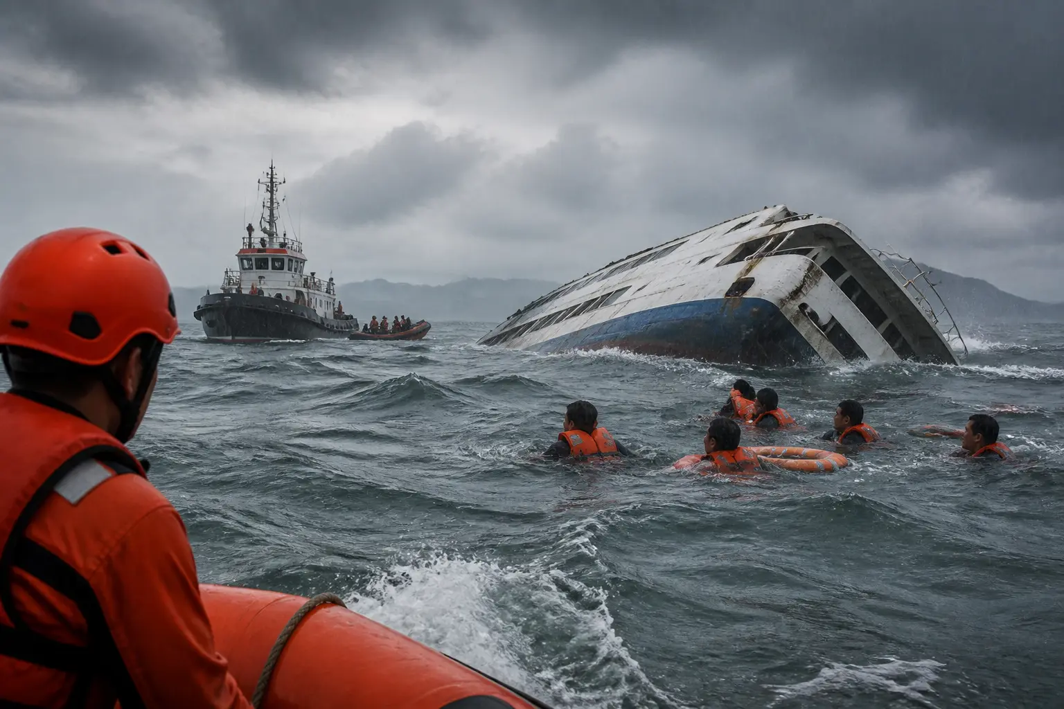 Editorial image for Six dead, 130 missing after Indonesian ferry capsizes in Java Sea
