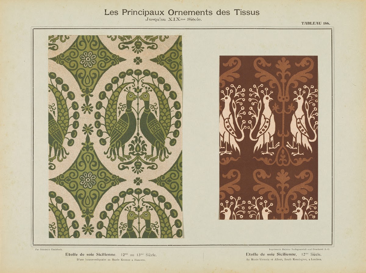 Les principaux ornaments des tissus jusquau XIXme siecle Pl24 1902