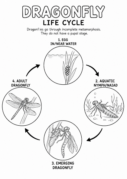 Dragonfly Life Cycle Worksheet