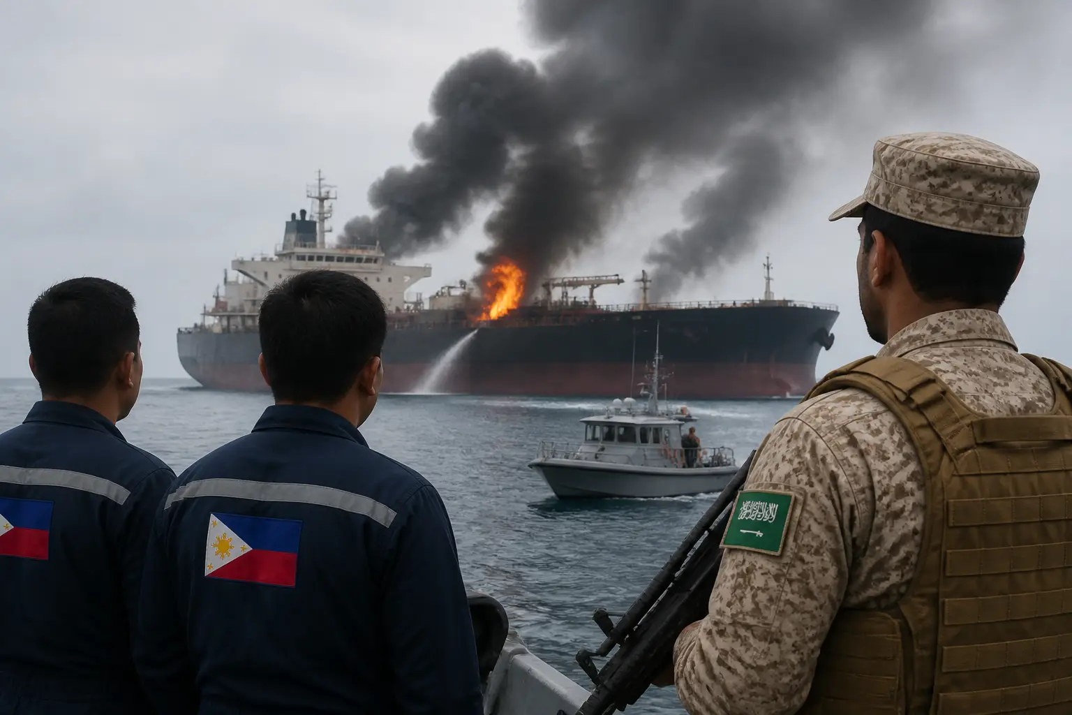 Editorial image for Iranian attack on Saudi tanker killed two Filipino sailors, Saudi Arabia says