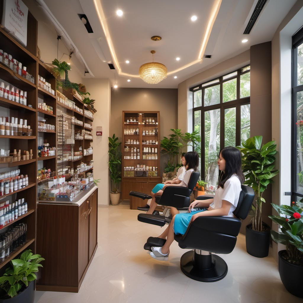 Hình minh họa: Khung cảnh cửa hàng và quy trình kinh doanh