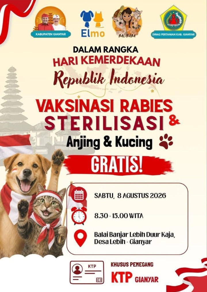 Free Rabies Vaccination & Sterilization for Dogs and Cats — Indonesian Independence Day