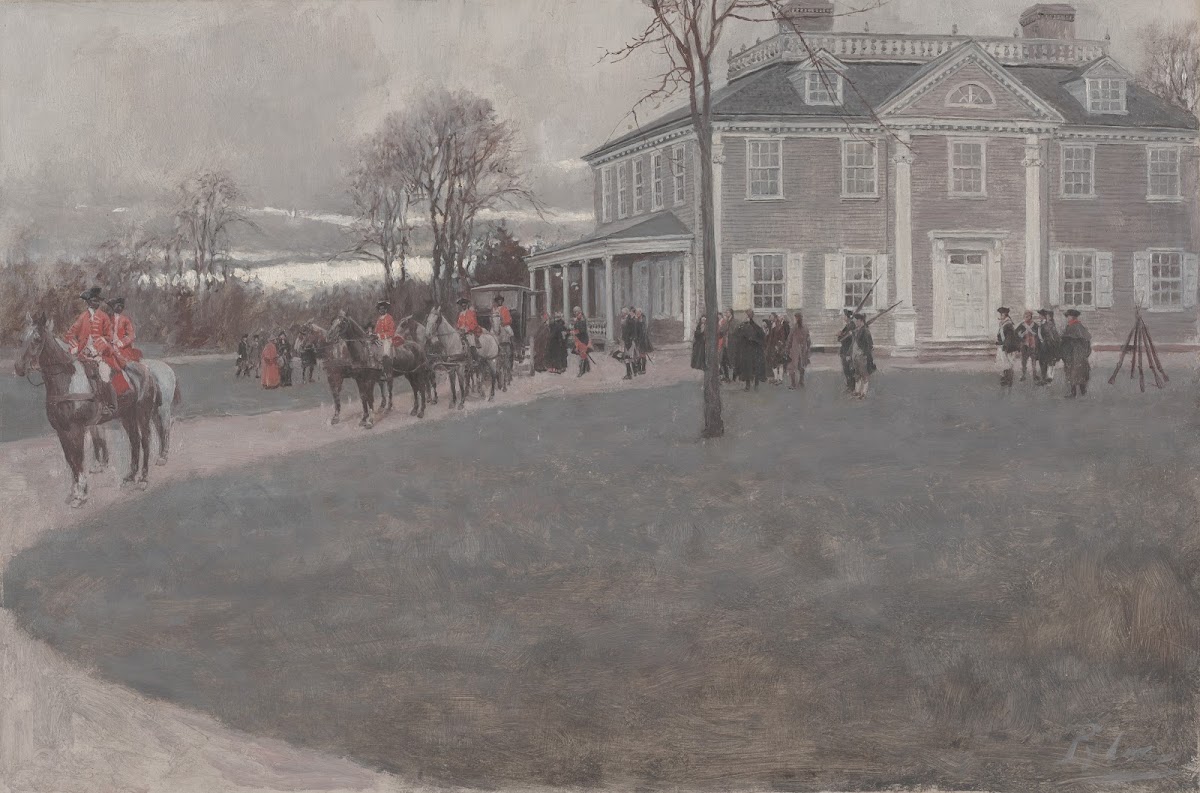 Lady Washingtons Arrival At Headquarters Cambridge 1775 Ca 18901896