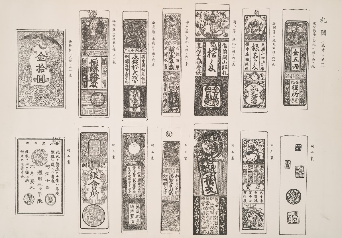 An illustration of old Japanese bills 1908