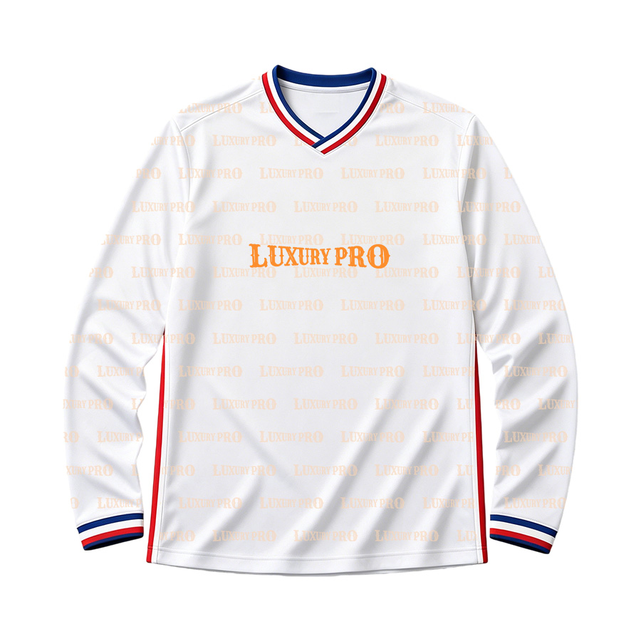 AOP MEG Long Sleeve Raglan Sleeve Folded Collar Soccer Jersey + Cuff