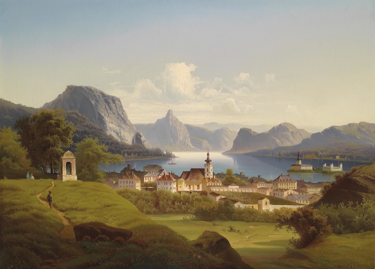 Blick auf Gmunden mit Schloss Orth