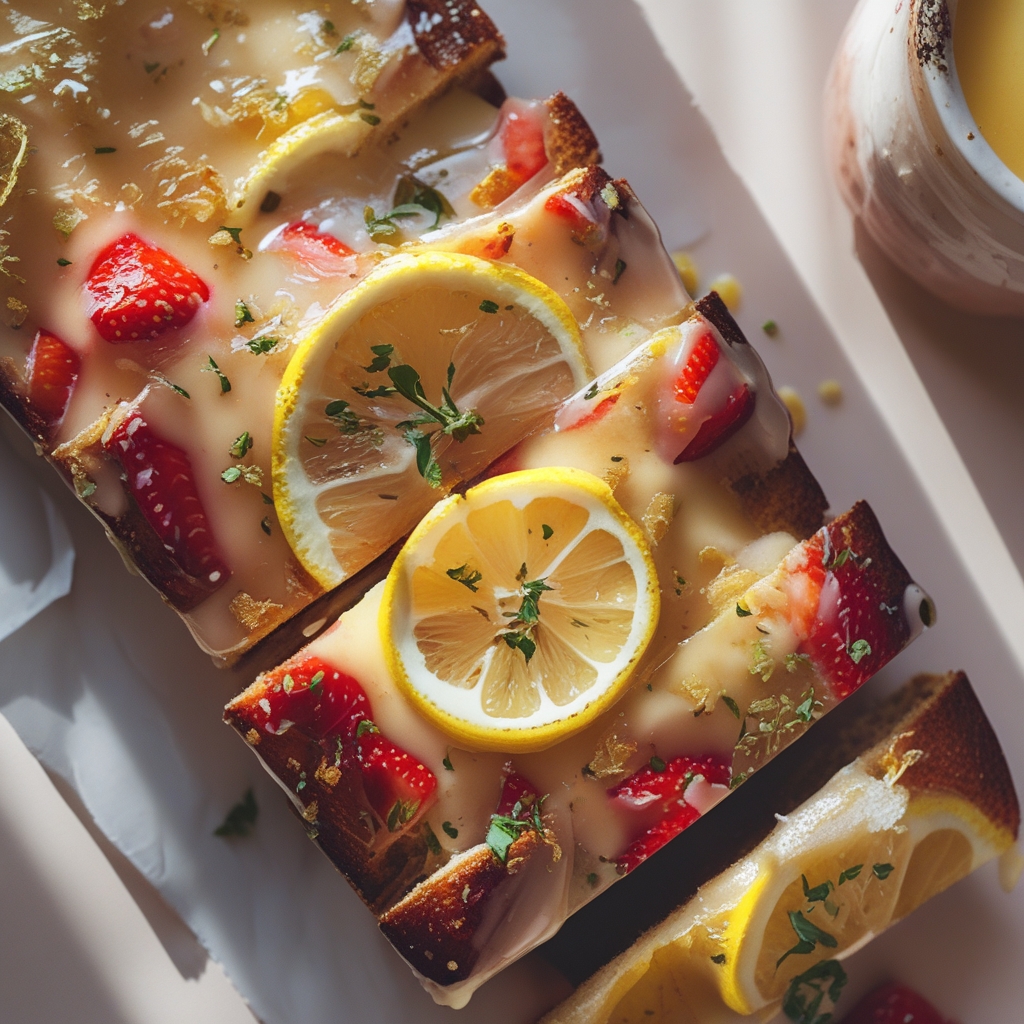 Strawberry Lemonade Bread Recipe with Tangy Lemon Glaze - Easy Homemade Refreshing Treat