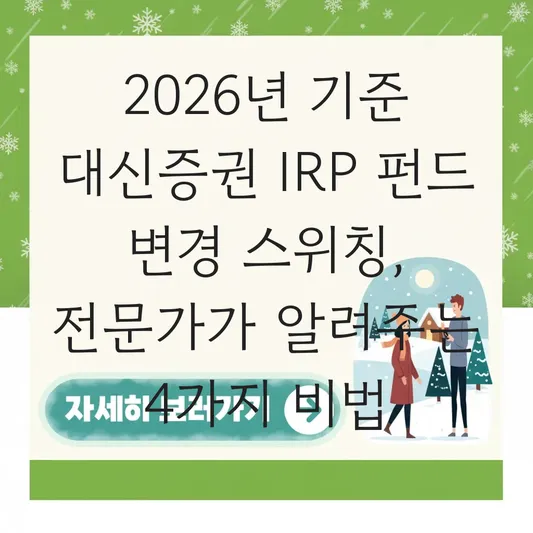 대신증권 IRP 펀드 변경 스위칭 하는 법 대표 이미지