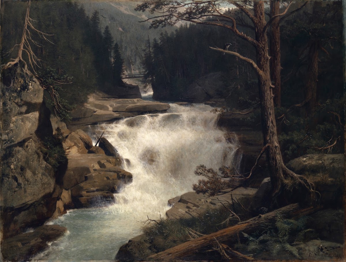Waterfall in the Avers Valley 1867