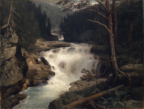 Waterfall in the Avers Valley 1867