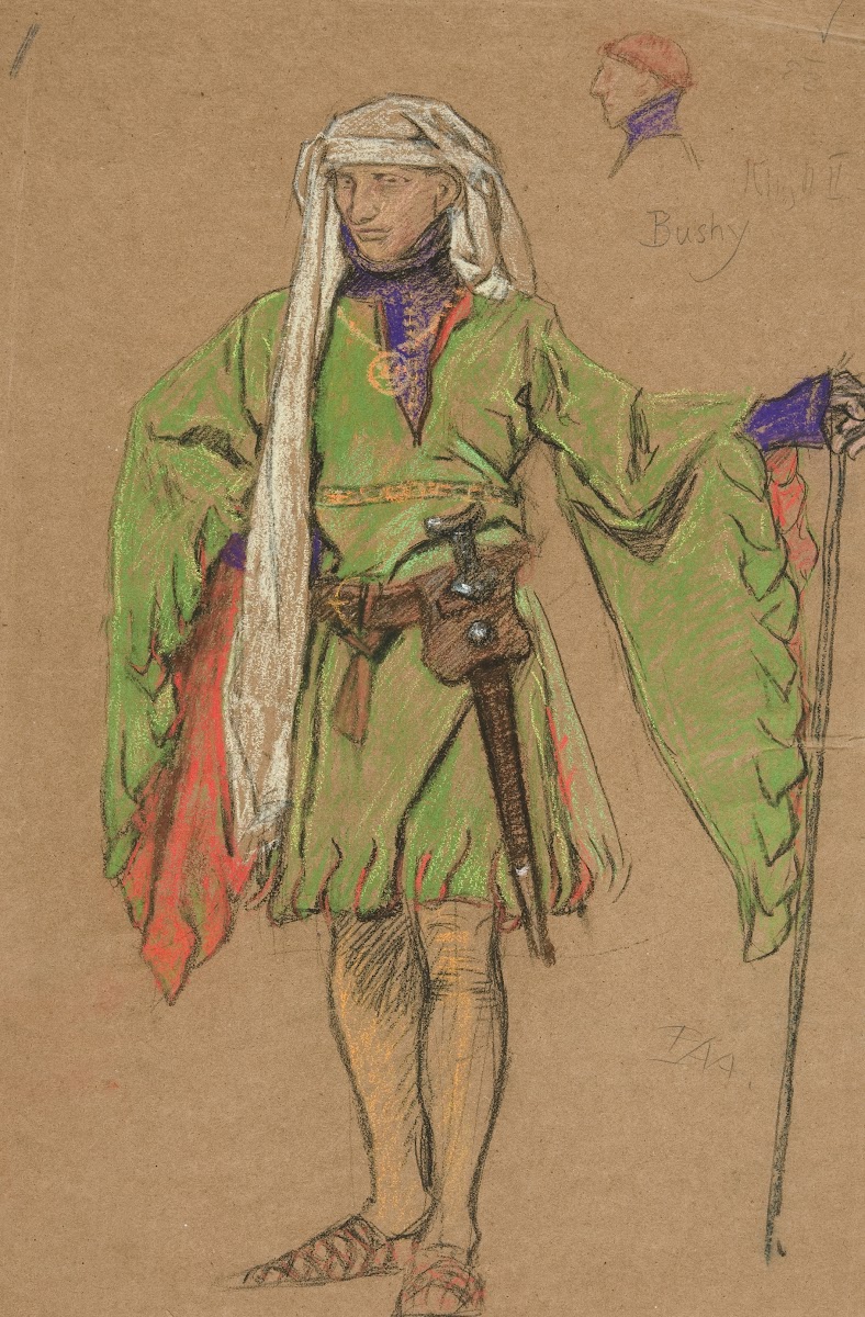 Bushy costume sketch for King Richard II