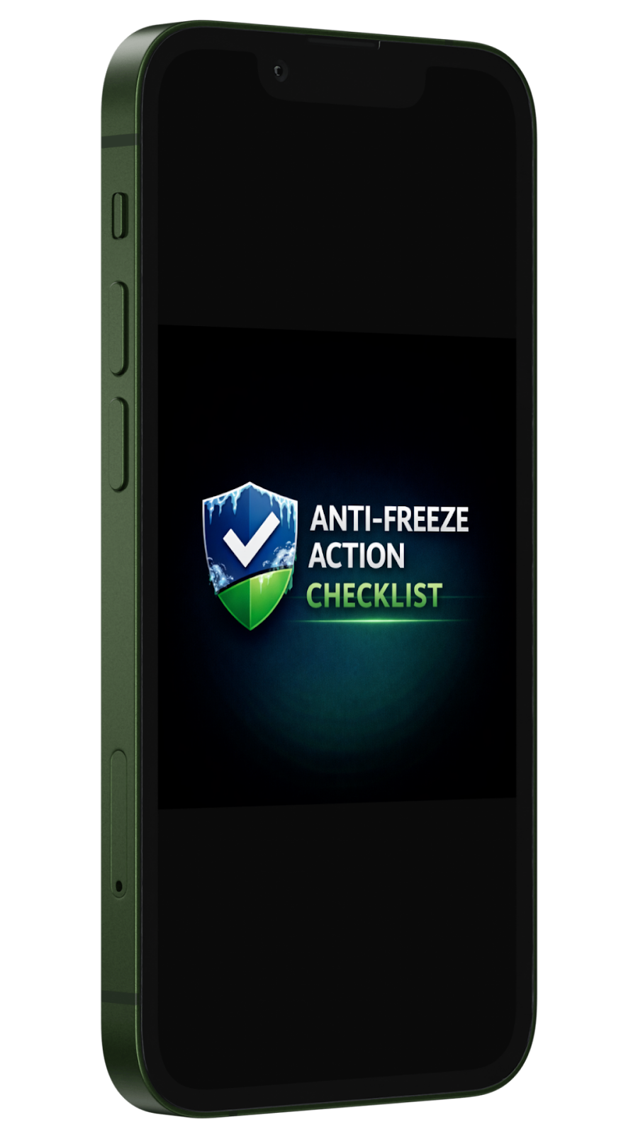 Anti-Freeze Action Checklist mockup