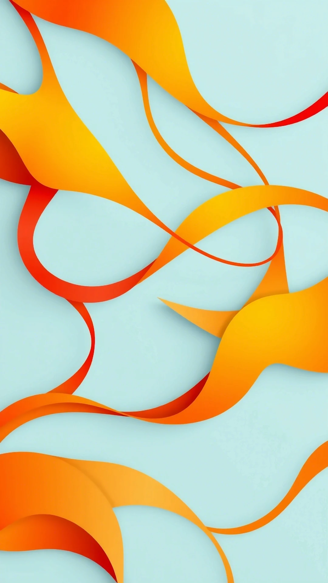 Minimalist Orange Flowing Abstract Shapes - Free 4K mobile Wallpaper