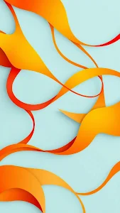 Minimalist Orange Flowing Abstract Shapes