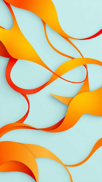 Minimalist Orange Flowing Abstract Shapes - Free mobile Wallpaper