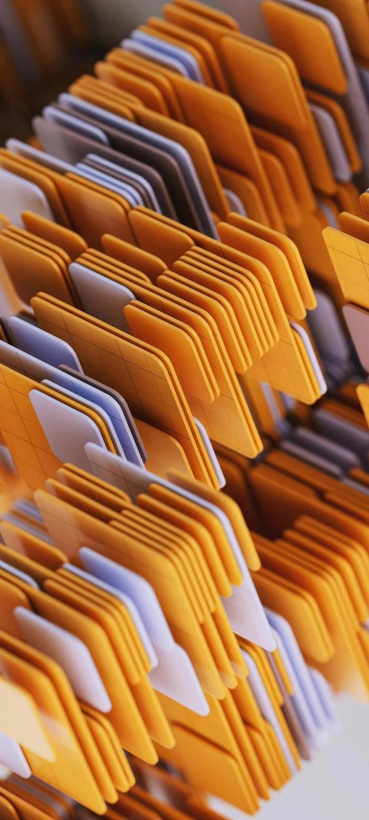 Organized Orange Office Folders - Minimalist Photography iPhone Wallpaper (1021x2268)