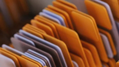 Organized Orange Office Folders iPhone Desktop & Mobile Wallpaper Background