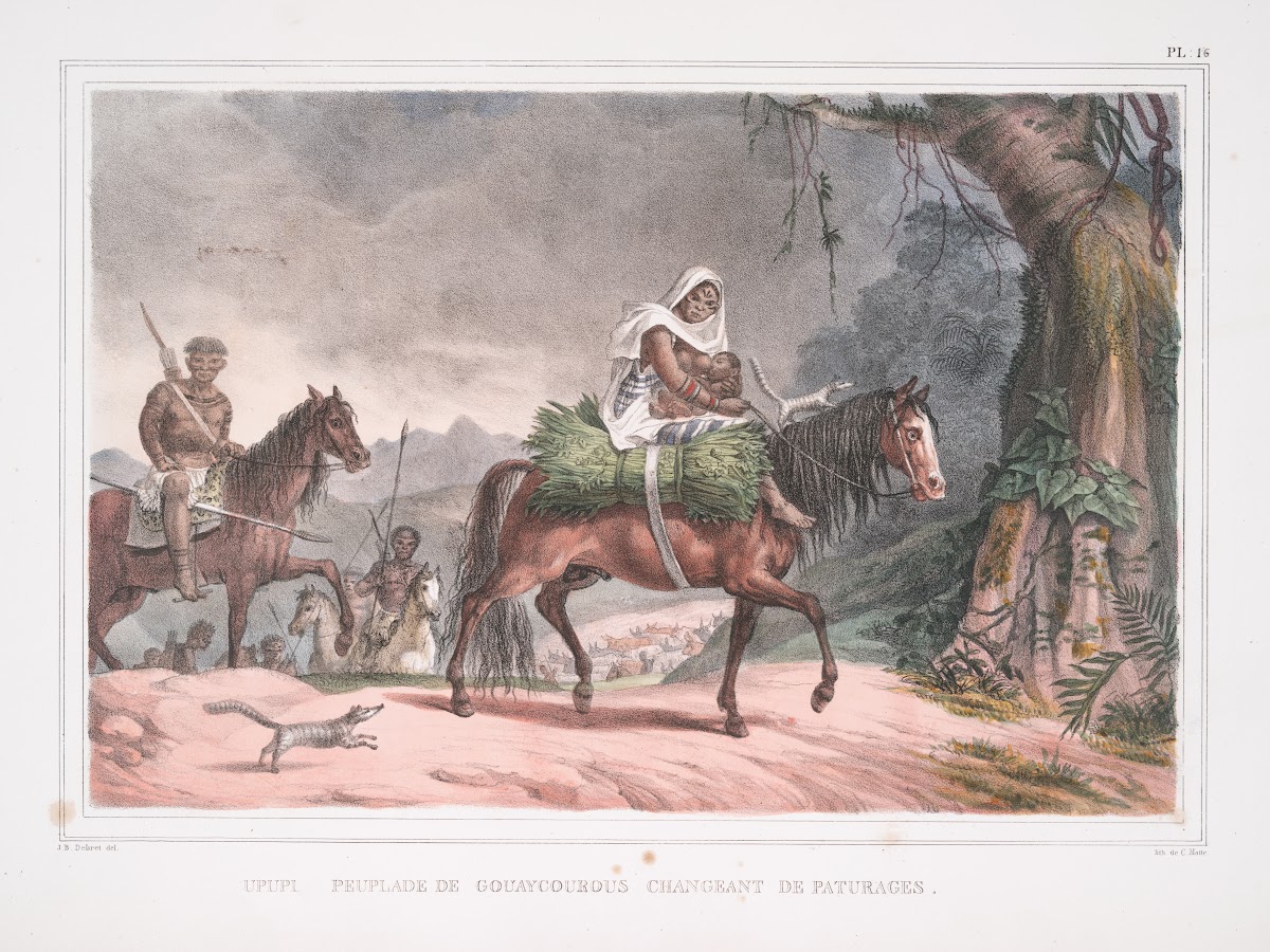 Peuplade de Gouaycourous changeant de pâturages 1834   1839