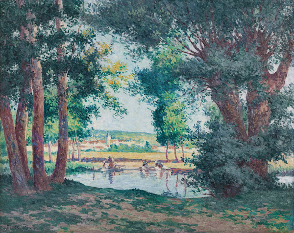 Bessy sur Cure les lavandieres au bord de leau 1906
