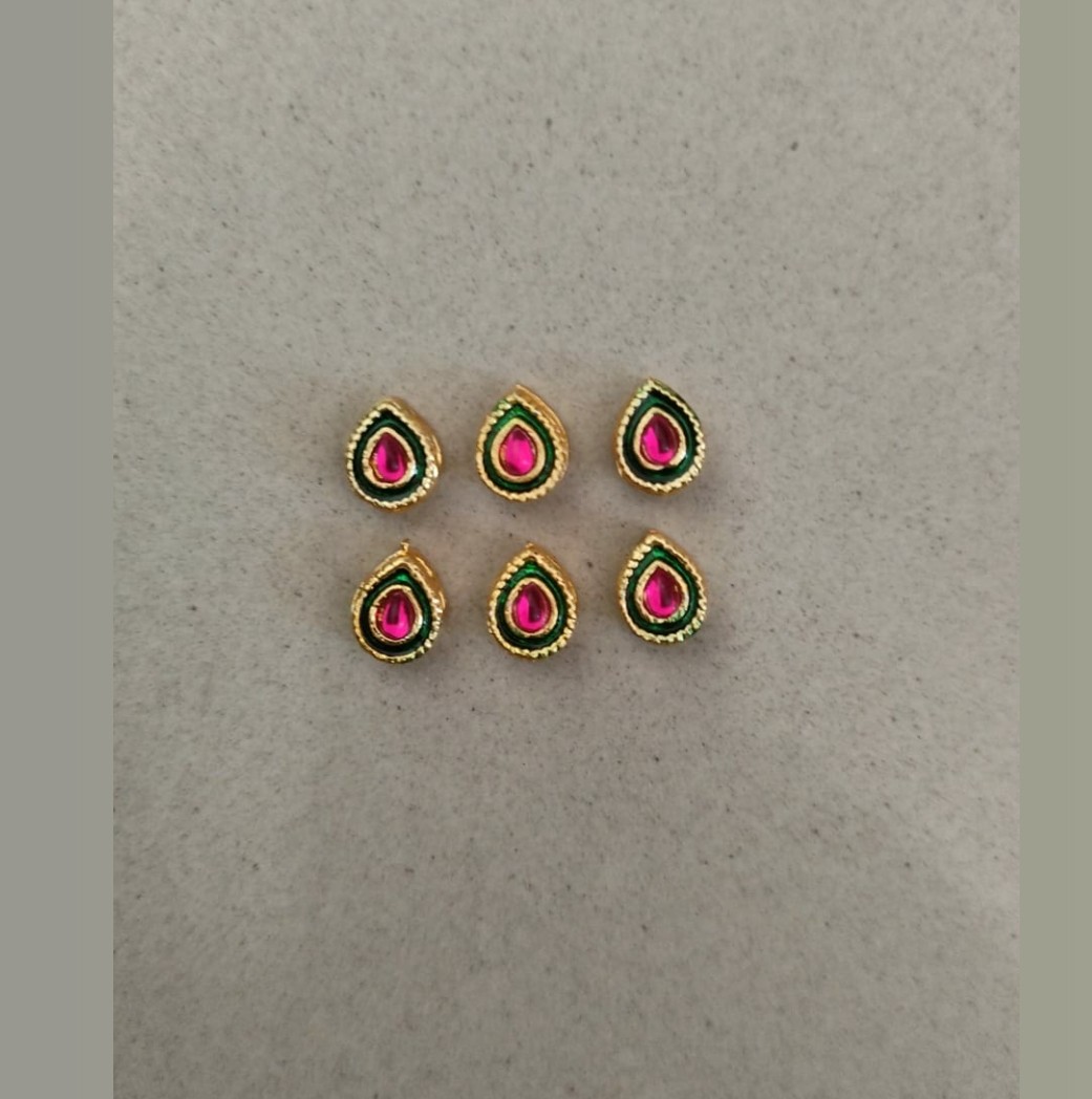 Pink Green Meena Drop-P16-pack of 6