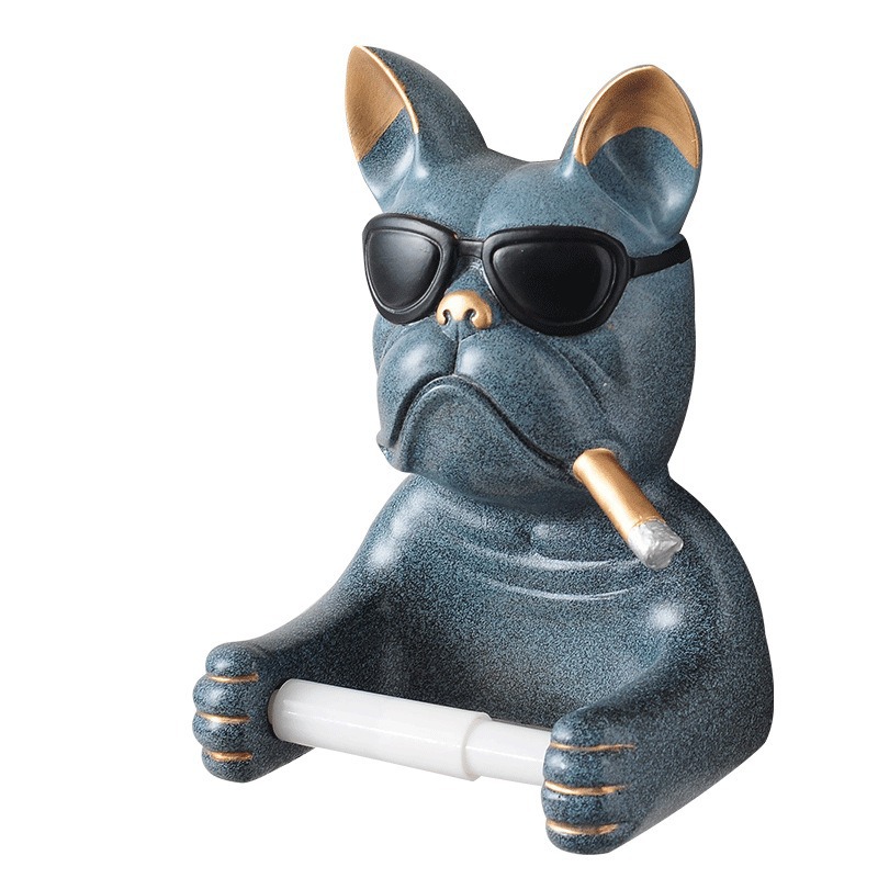 Wall-mounted toilet paper holder, dog design