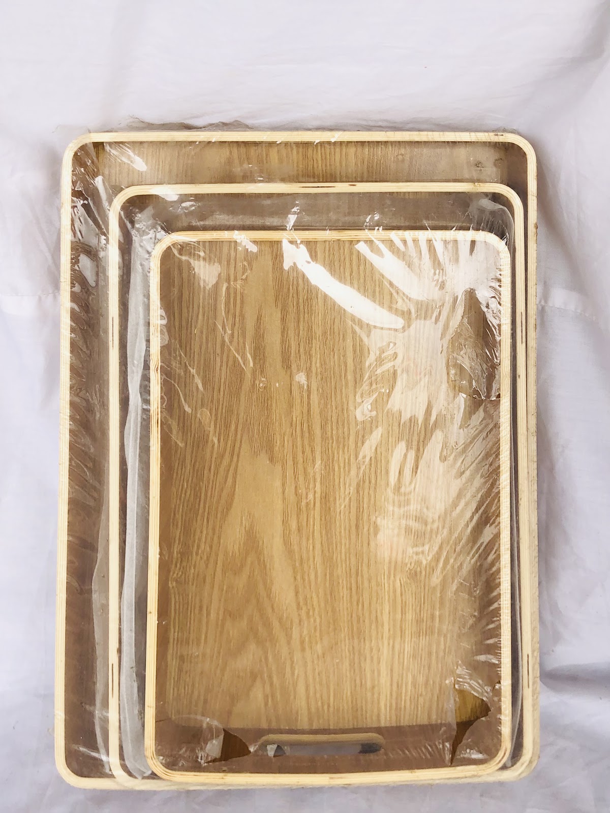 3pcs Rectangular Wooden Tray