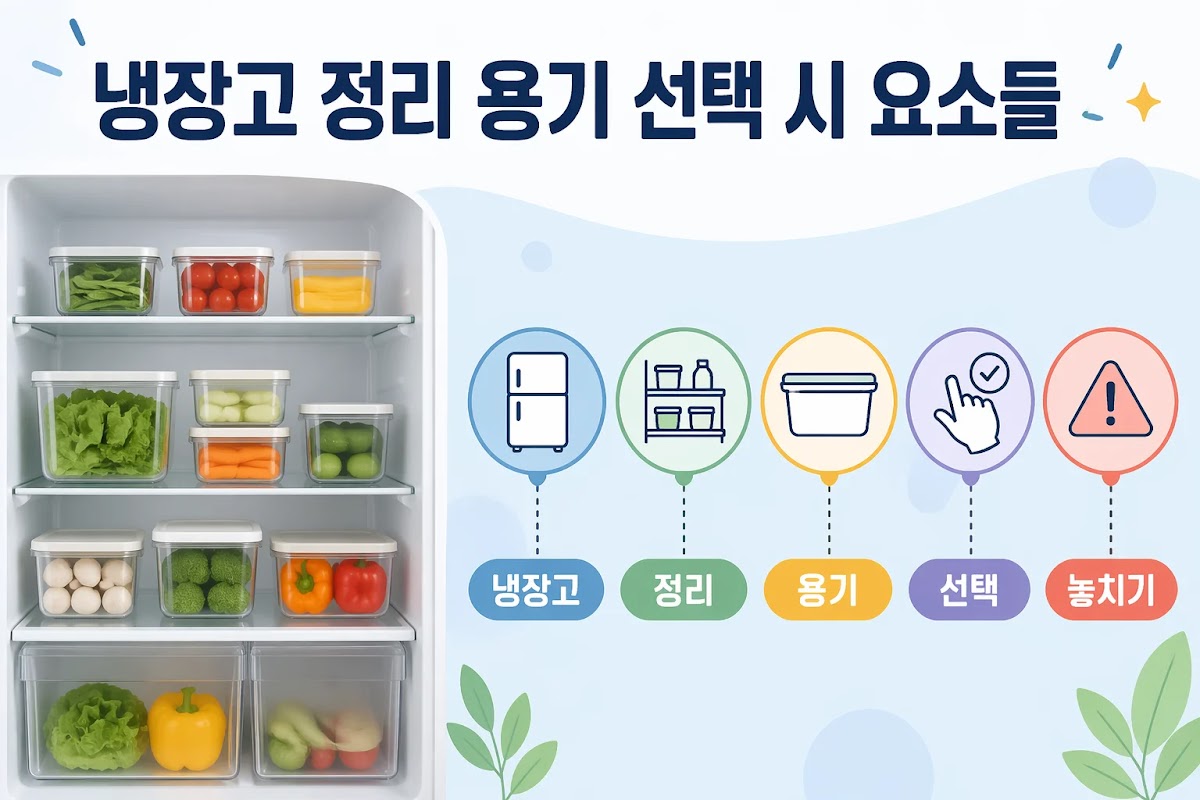 냉장고 정리 용기 선택 시 고려해야 할 요소