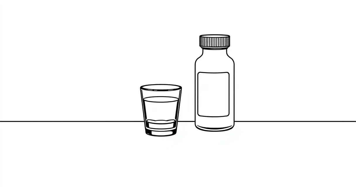 콜레스테롤 약 부작용 간 수치 관계를 보여주는 약병과 물컵 이미지