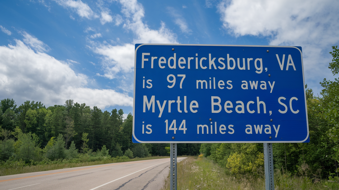 Distance and Travel Guide: Fredericksburg VA to Myrtle Beach SC