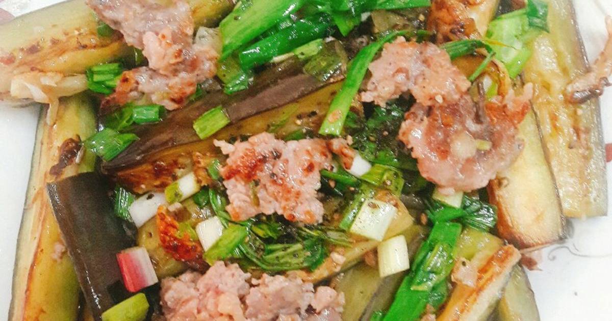 Cà tím xào thịt băm