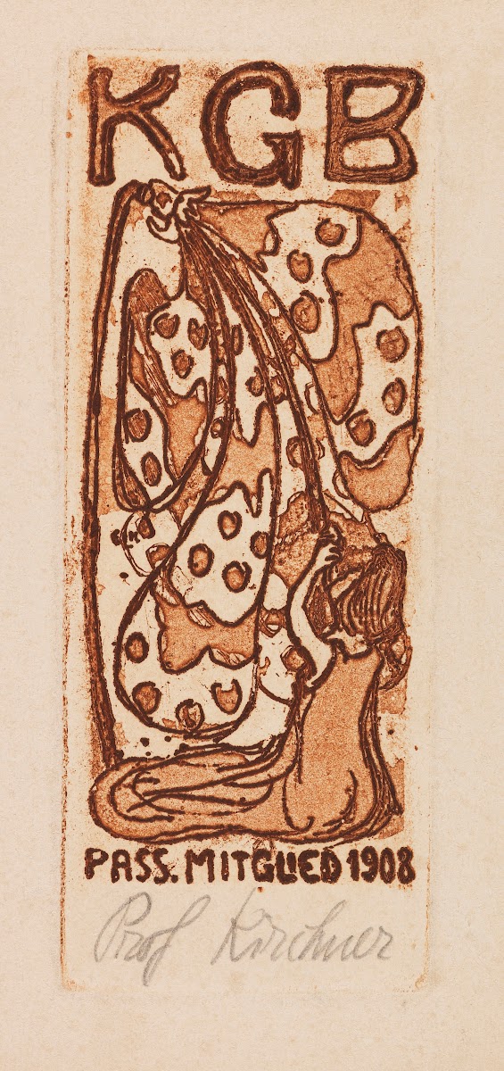 Mitgliedskarte für die passiven Mitglieder der Brücke Prof Kirchner 1908