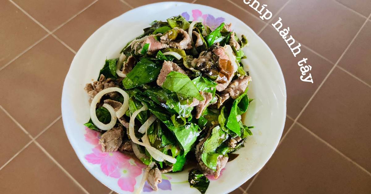 Thịt bò xào rau chíp hành tây