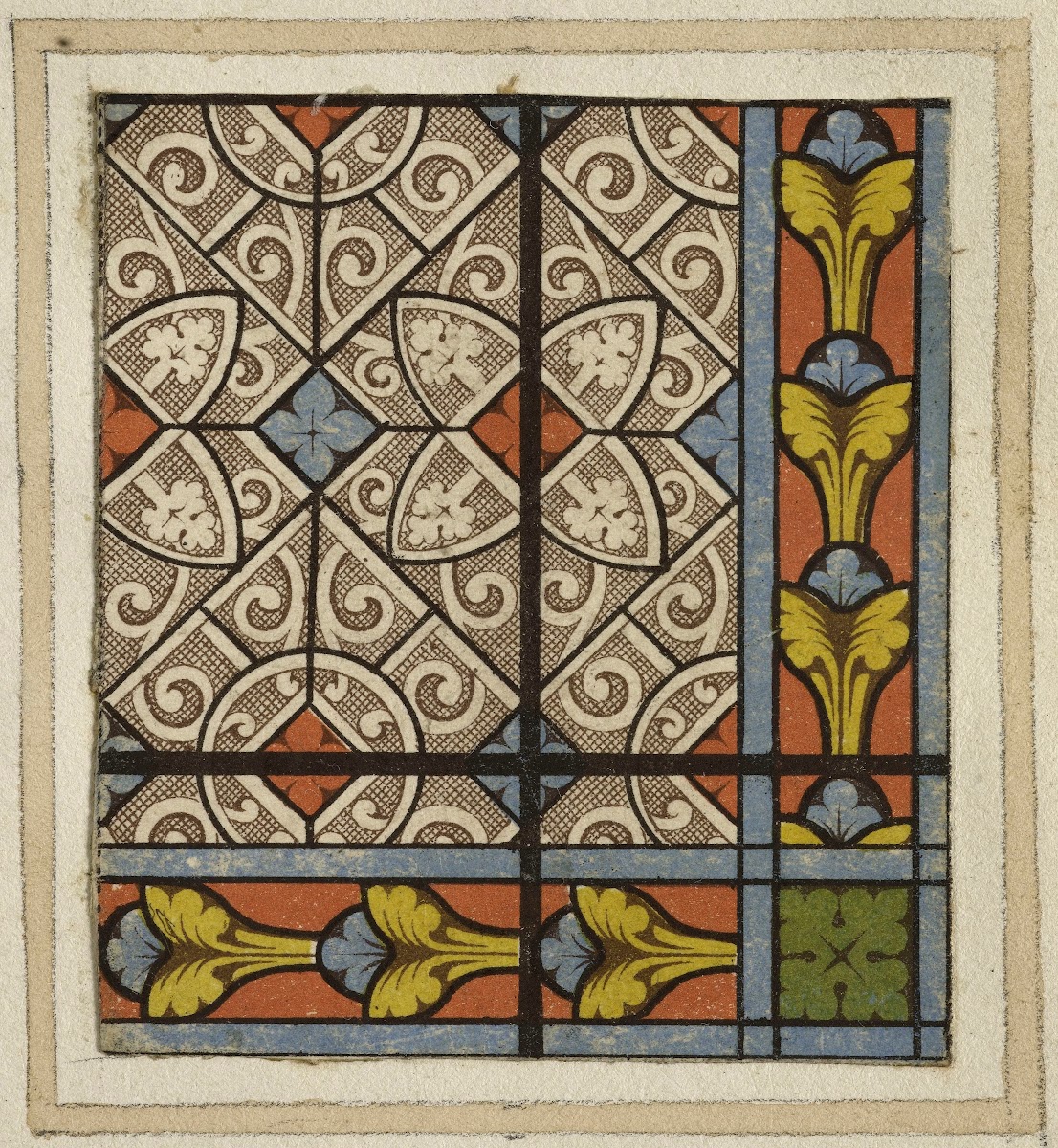 Détail de fenêtre à vitraux