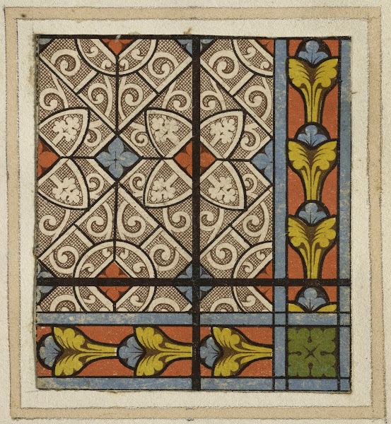 Détail de fenêtre à vitraux