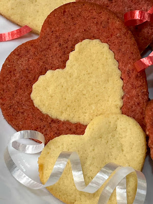 Keto Two-Tone Valentine Heart Cookies