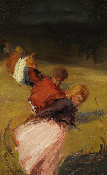 Children surprised by a storm  Procession of children 1900s