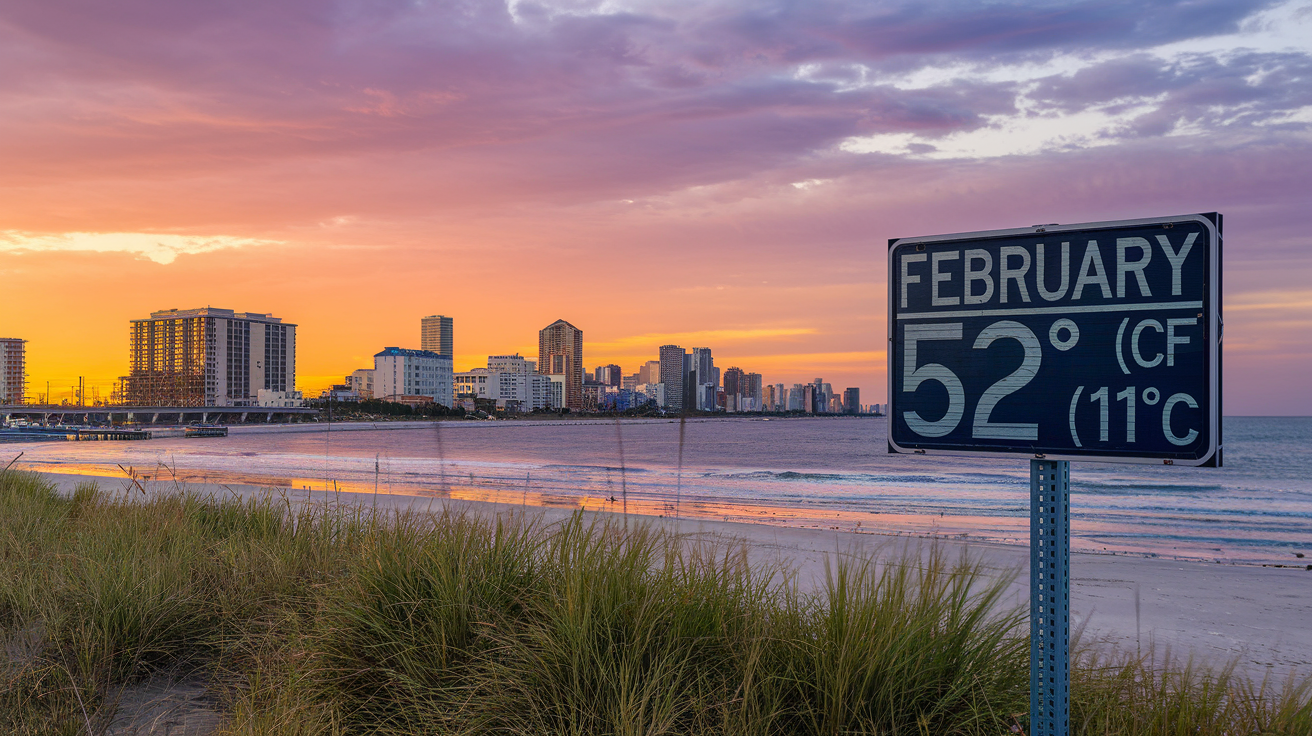 Average Temperature in Myrtle Beach in February