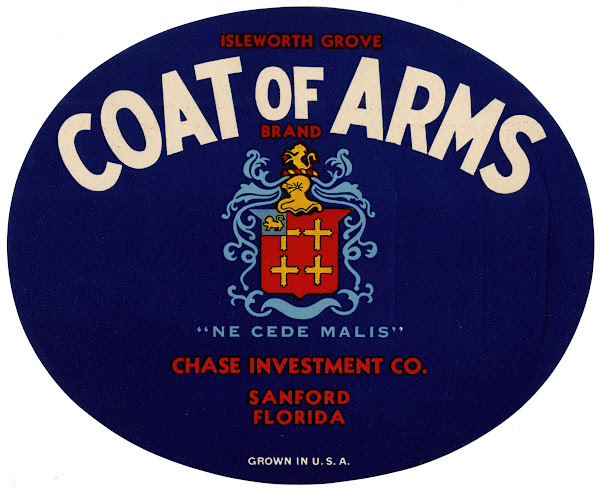 Coat of Arms Brand Produce Label 1930 1950