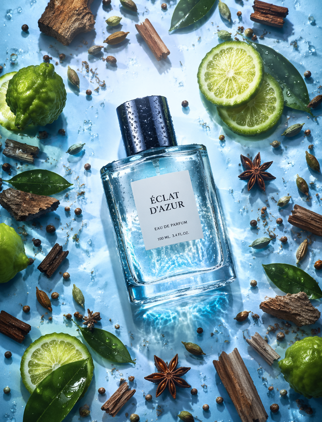 Estudio de fotografía y pósteres de perfumes editoriales