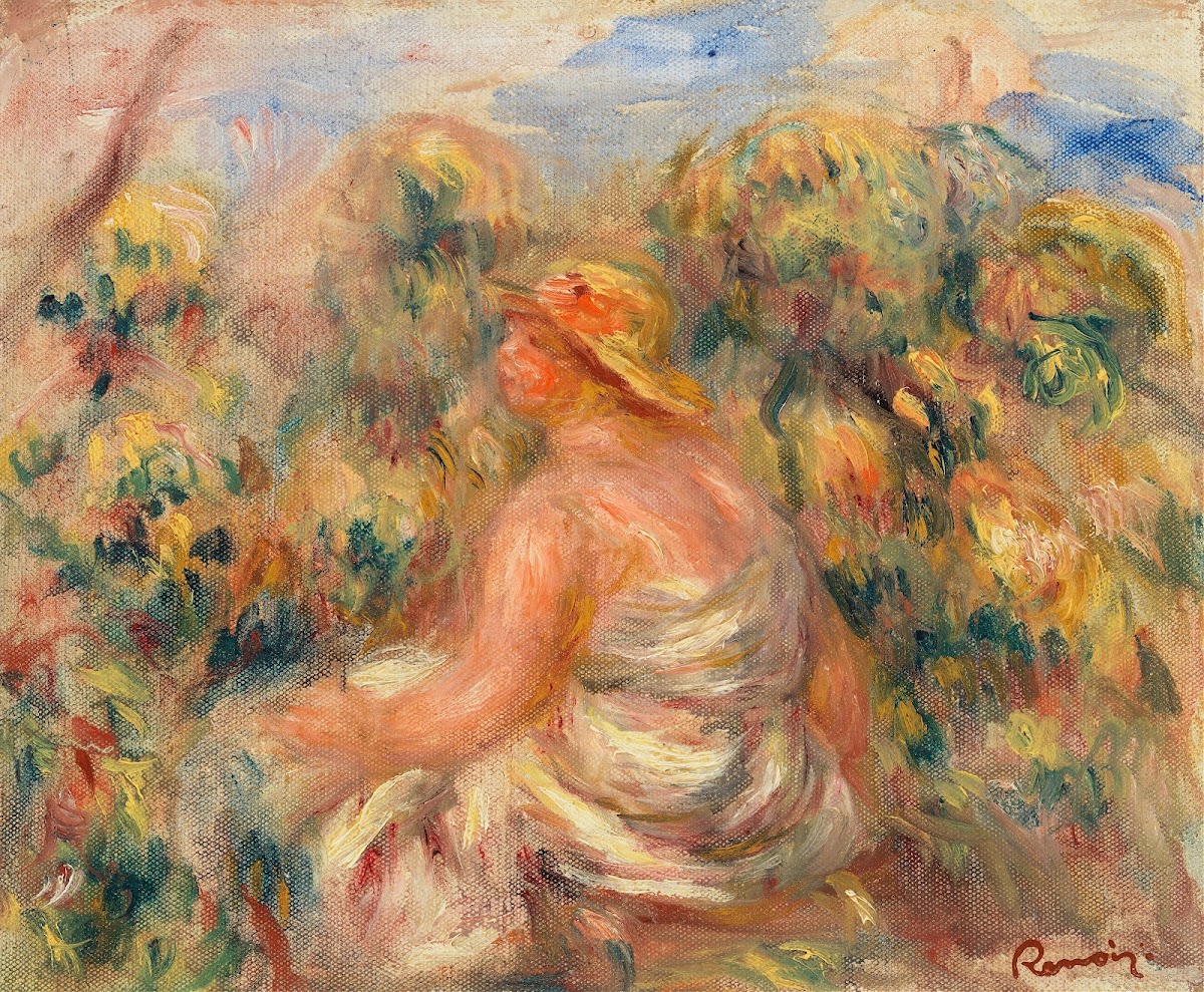 Woman with Hat in a Landscape Femme avec chapeau dans un paysage c 1918