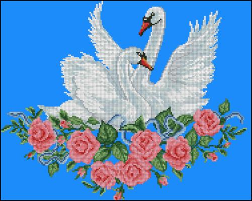 CMP 360070 Swans In Roses