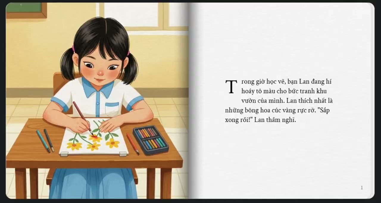 Truyện tranh Bức tranh của bé Lan - khac