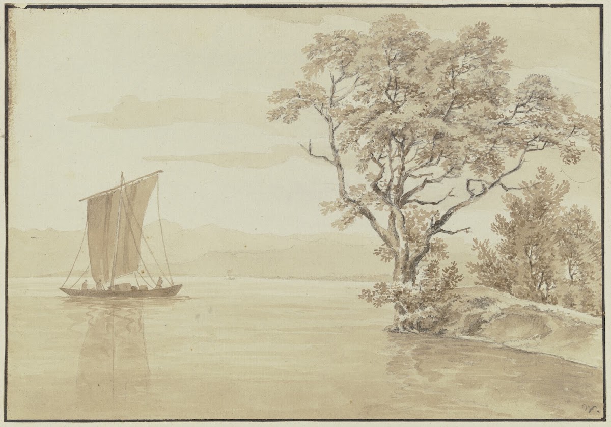 Segelboot auf dem Bodensee bei Mainau 1818