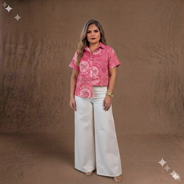 Camisa Fucsia Estampada