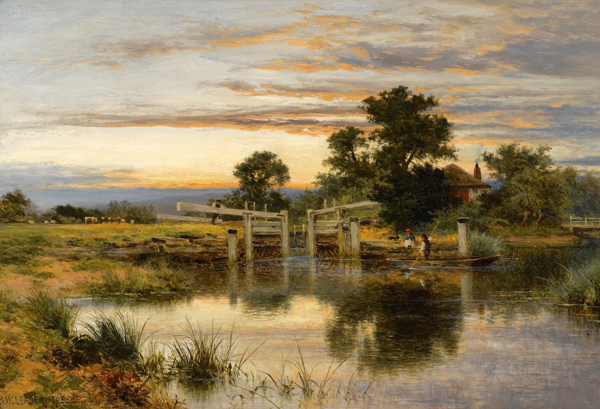 A Lock On The Thames Streatley 1898