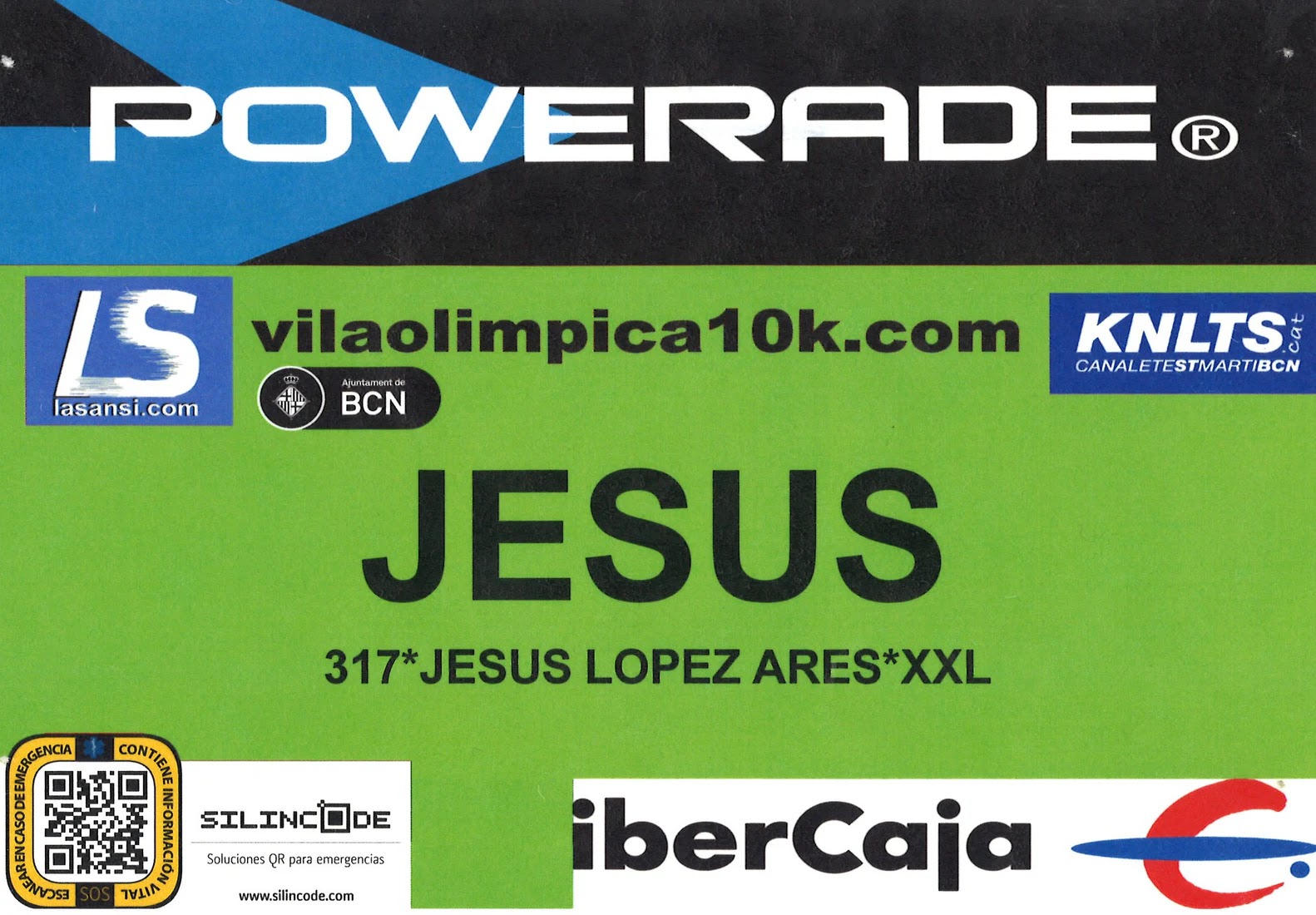 Dorsal de Cursa Villa Olimpica